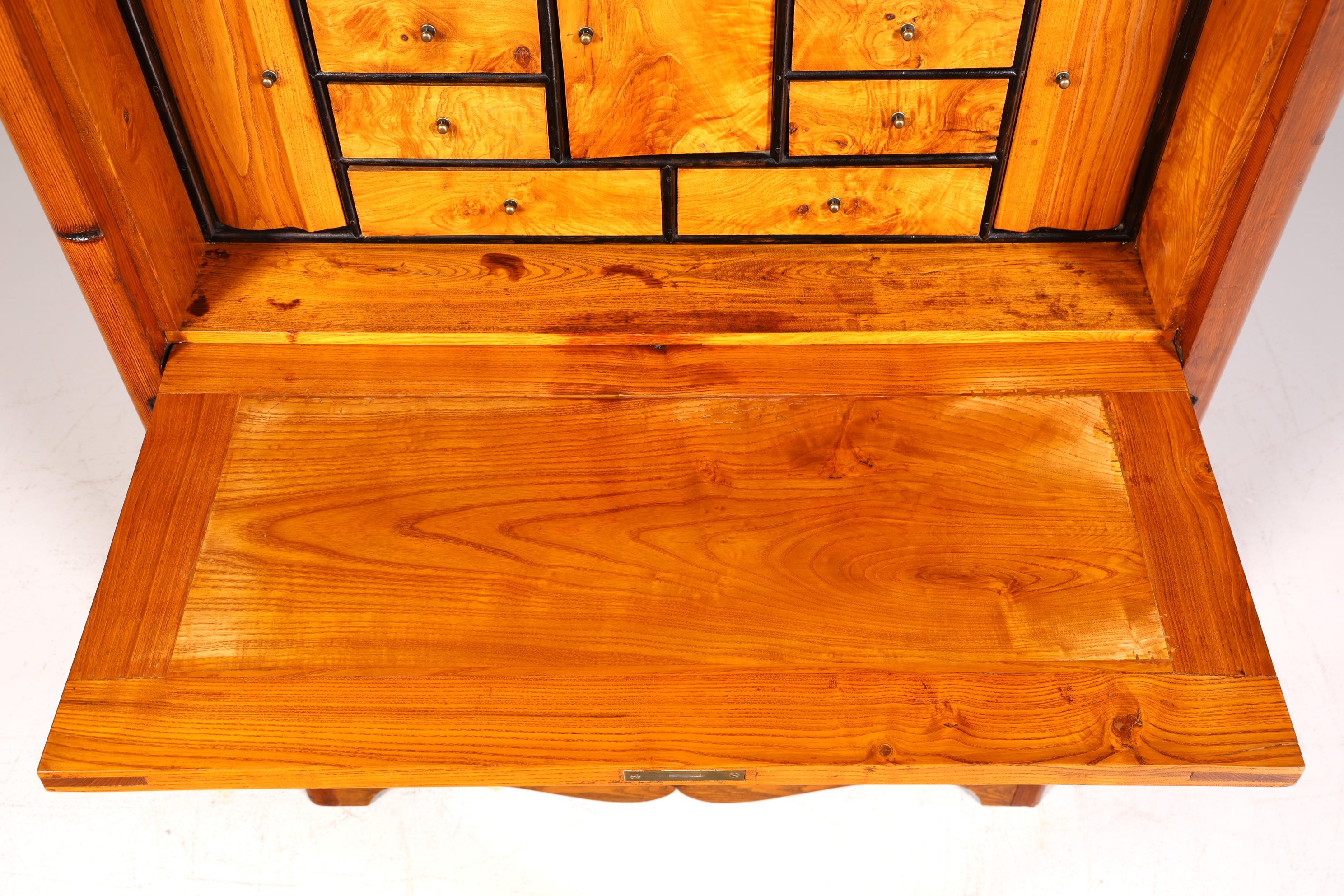 Secrétaire onirique Louis Philippe vers 1880, meuble ancien Gründerzeit, chiffonnier