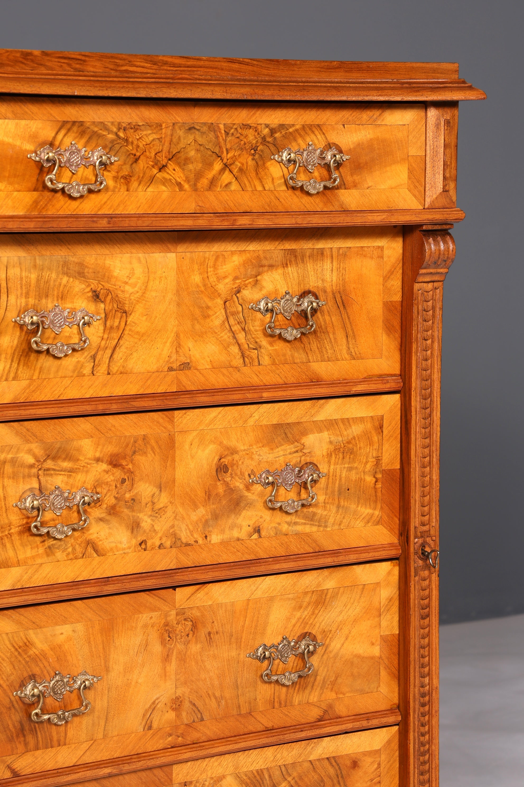 F898 Finish cm Wunderschöne Gründerzeit Kommode Jugendstil Vertiko Schubladenkommode Antik Wäschekommode