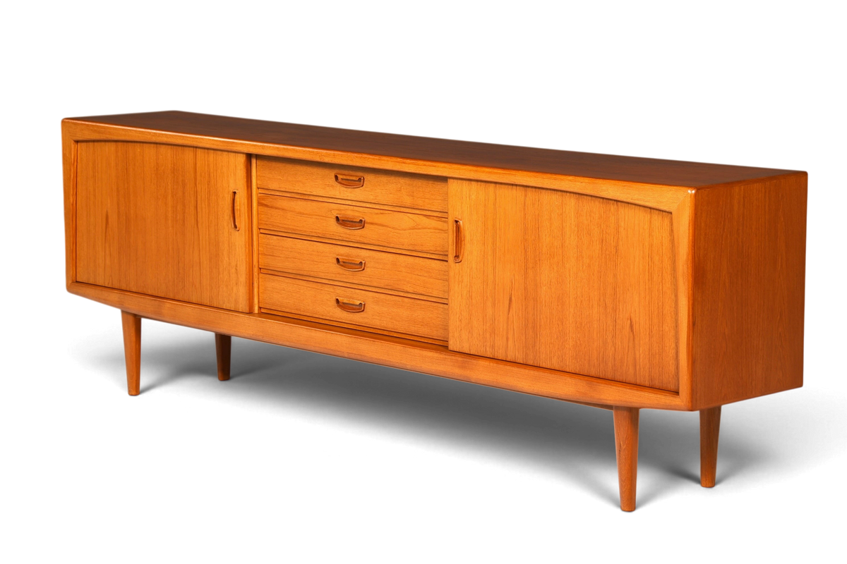 F960 Finish cm Schlichtes Mid Century Sideboard Vintage TV Kommode 60s Schrank Longboard Retro Lowboard