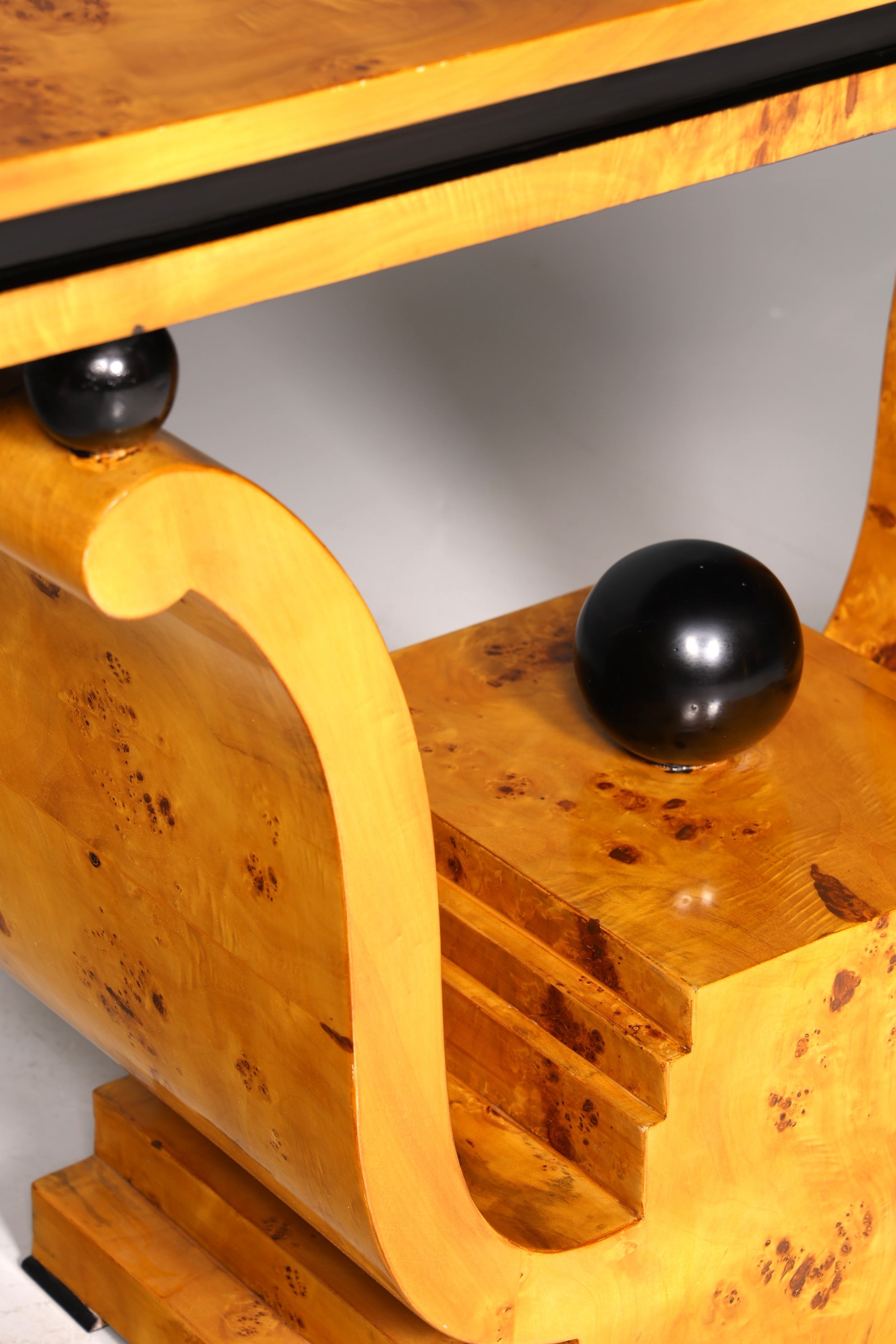 Console murale Art déco en bouleau, étagère d&