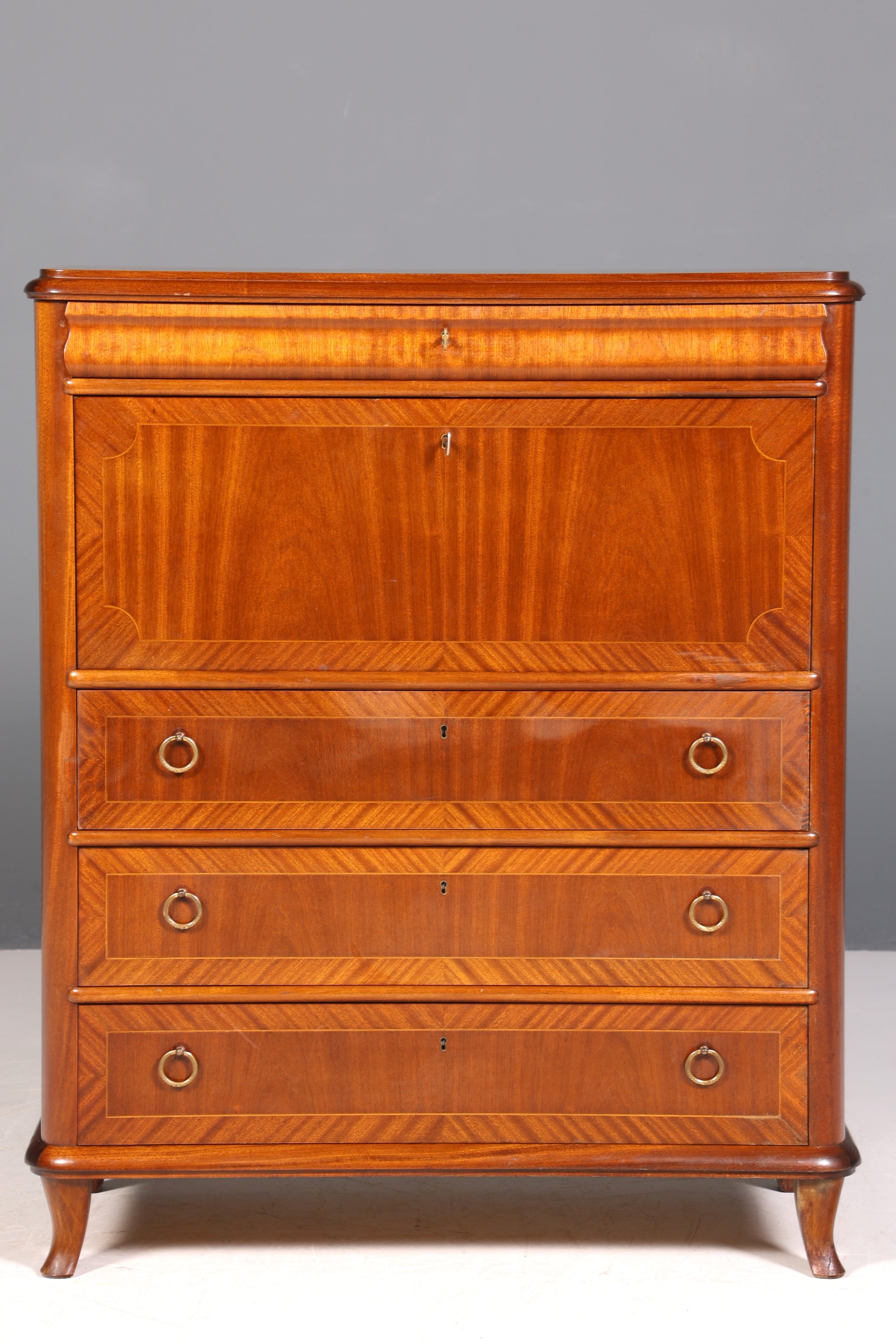 Magnifique secrétaire de style ancien, commode de bureau, style Art déco, bureau Vertiko des années 1950, commode