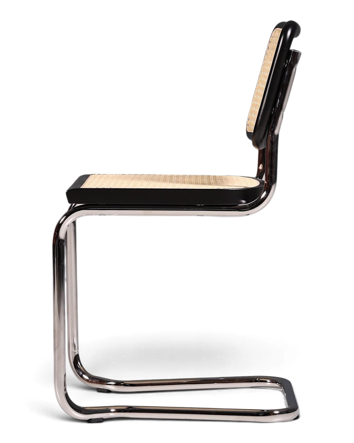Korbgeflecht Freischwinger Stuhl "Milano" Made in Italy Schwarz Wippstuhl Esszimmer Stuhl Küchenstuhl