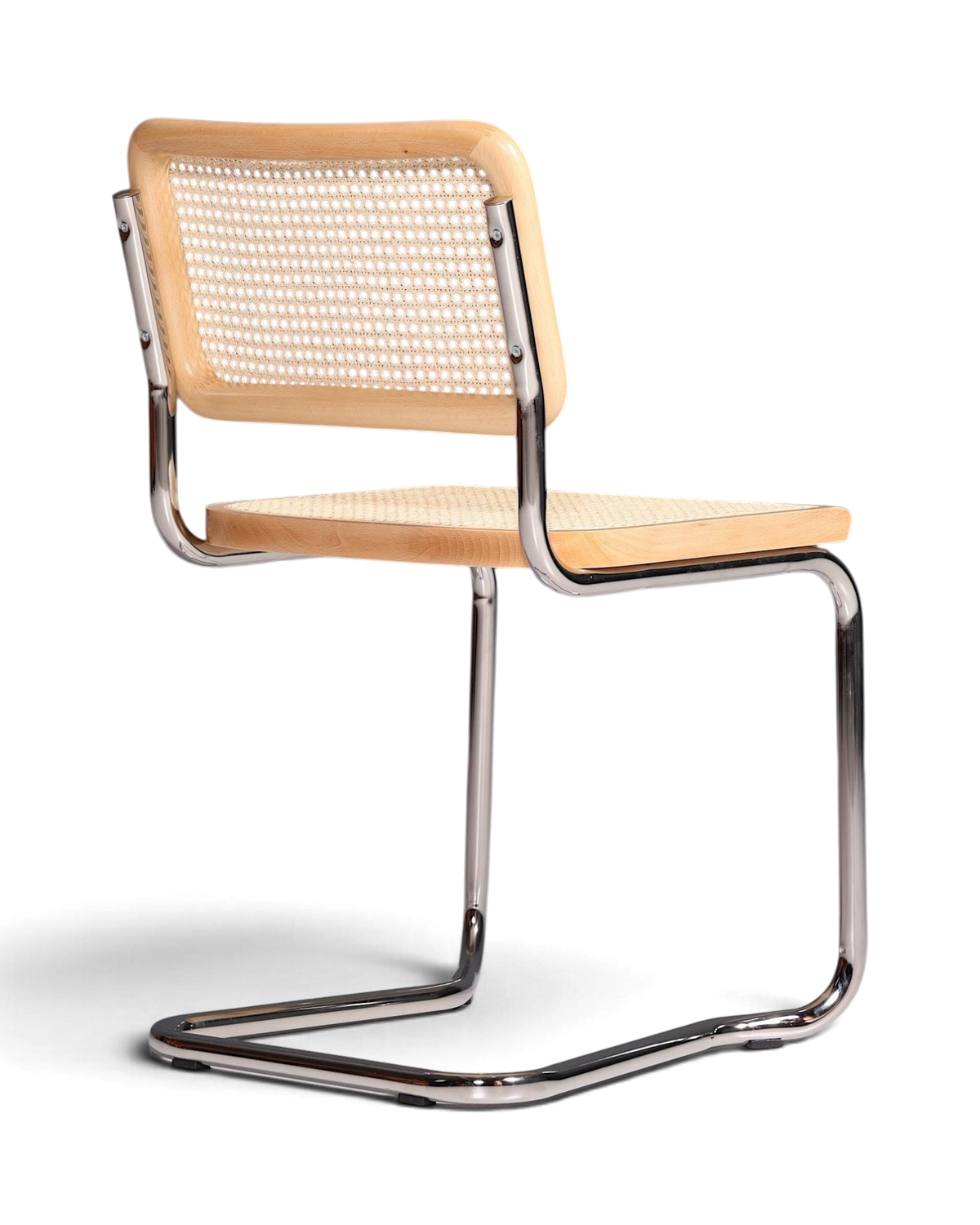 Korbgeflecht Freischwinger Stuhl "Milano" Made in Italy Beige Wippstuhl Küchenstuhl Esszimmer Stuhl