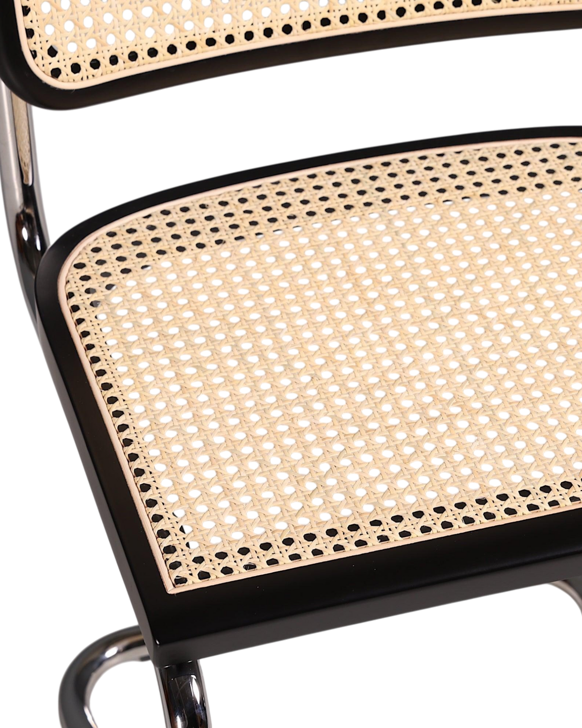 Korbgeflecht Freischwinger Stuhl "Milano" Made in Italy Schwarz Wippstuhl Esszimmer Stuhl Küchenstuhl