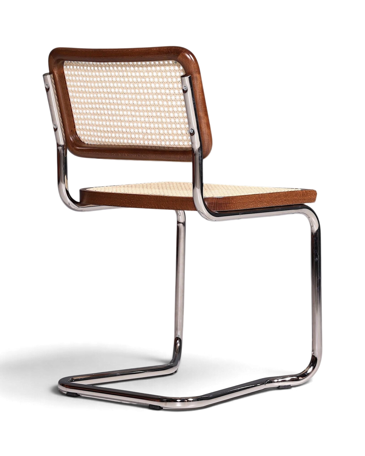 Korbgeflecht Freischwinger Stuhl "Milano" Made in Italy Braun Küchenstuhl Wippstuhl Wiener Geflecht