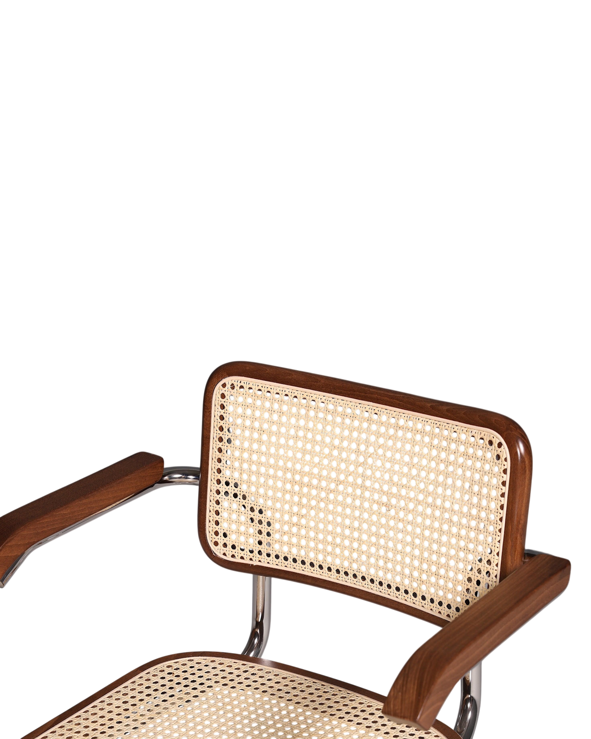 Korbgeflecht Freischwinger Armlehnstuhl "Milano" Made in Italy Braun Küchenstuhl Wippstuhl