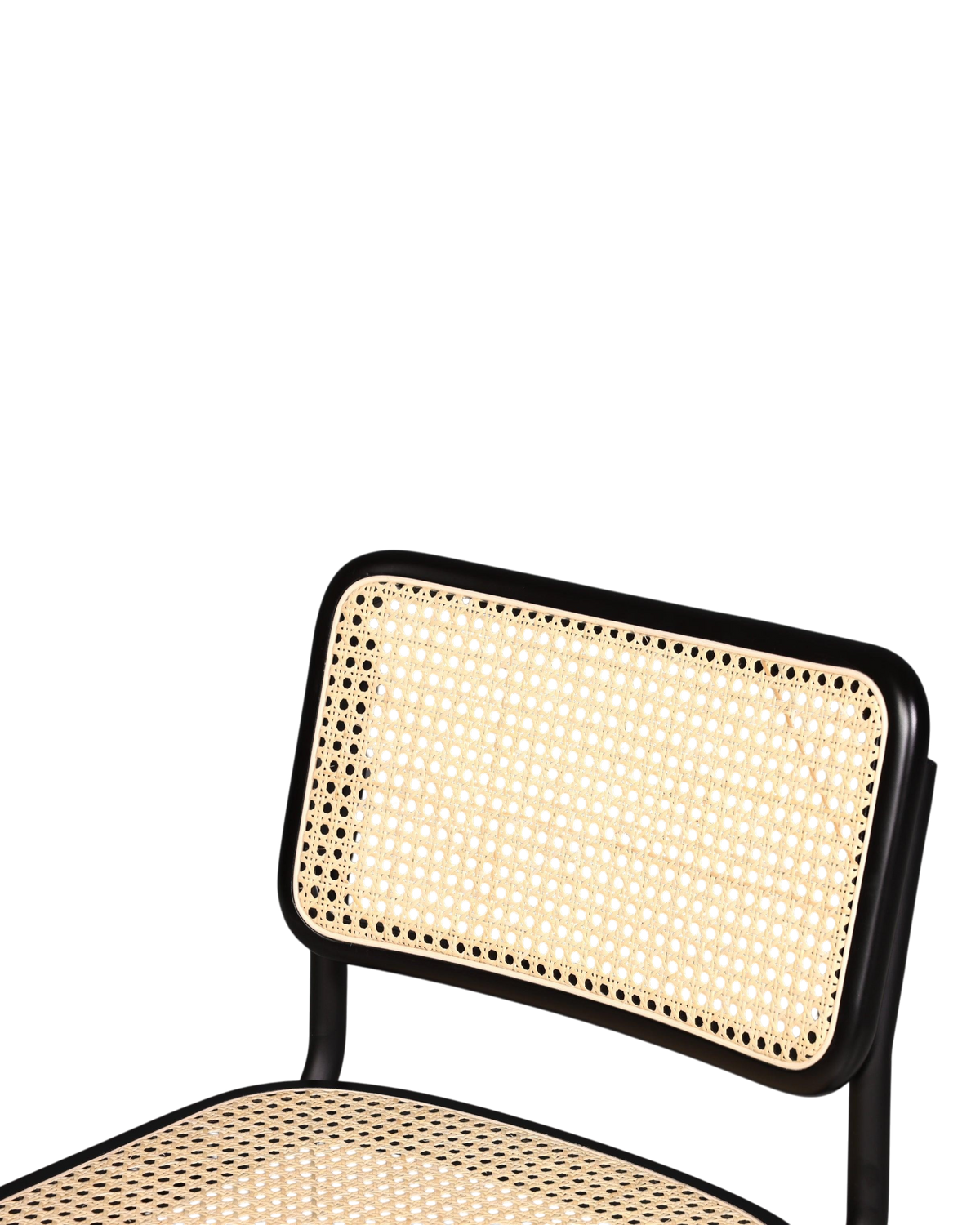 Freischwinger Stuhl "Milano" Made in Italy Schwarz Korbgeflecht Stuhl Wippstuhl Wiener Geflecht Küchenstuhl Sekretär Stuhl