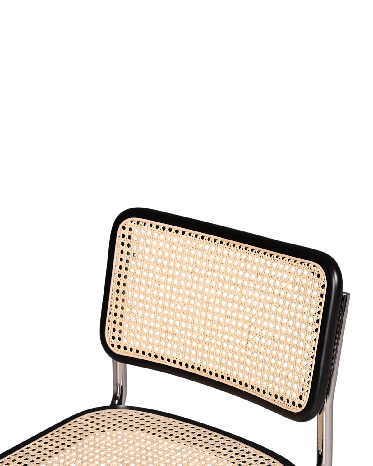 Korbgeflecht Freischwinger Stuhl "Milano" Made in Italy Schwarz Wippstuhl Esszimmer Stuhl Küchenstuhl