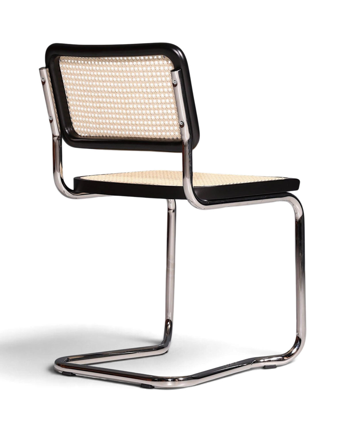 Korbgeflecht Freischwinger Stuhl "Milano" Made in Italy Schwarz Wippstuhl Esszimmer Stuhl Küchenstuhl