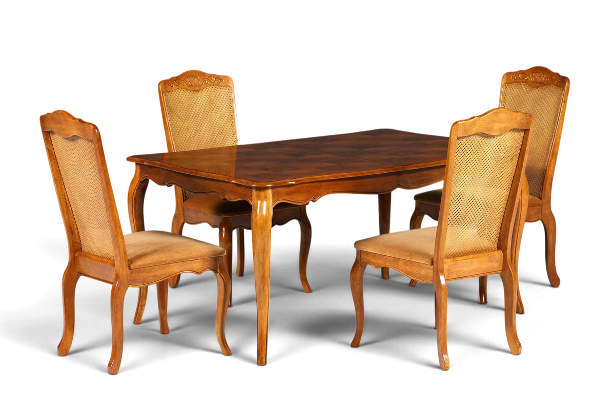 F987 Finish cm 4x Original Chippendale Stuhl Vintage Korbgeflecht Küchenstuhl Samt Stuhl