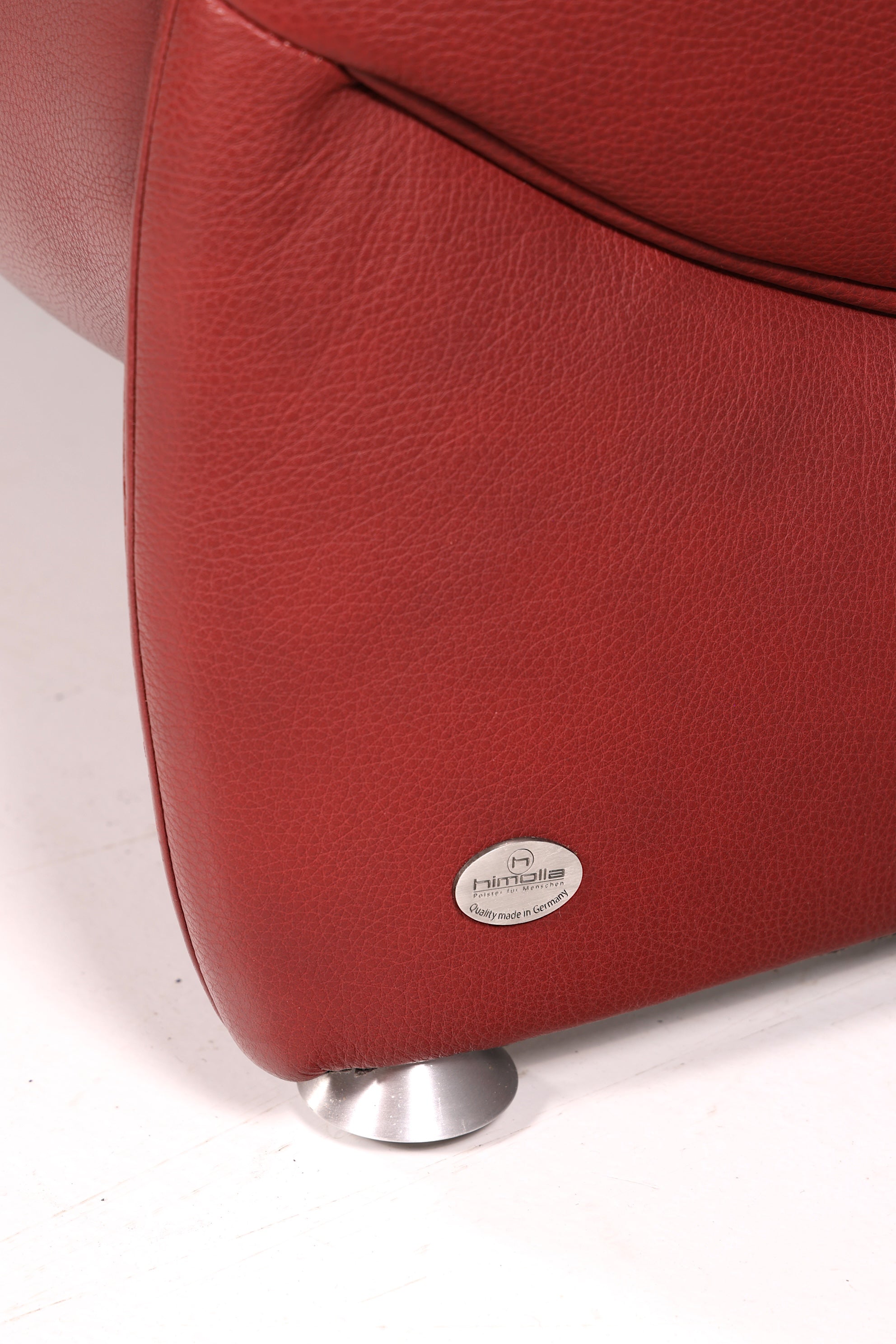 Edles Himolla Ledersofa Trapez 3-Sitzer Echt Leder Rot Relaxsofa Couch Sofa elektrisch verstellbar Vintage