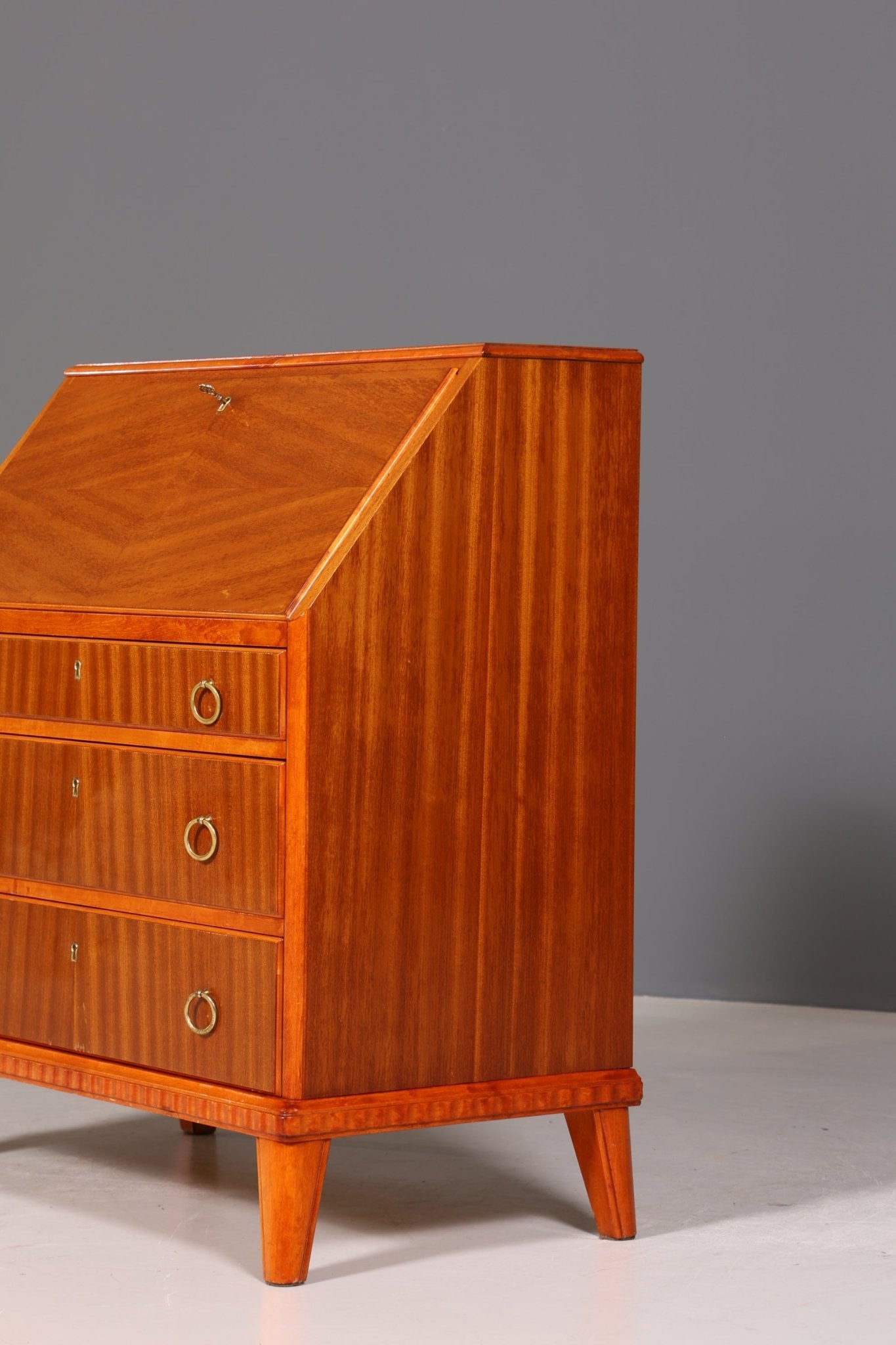 Stilvoller Mid Century Sekretär Vintage Büro Schrank Retro Kommode Office Secretary 60s