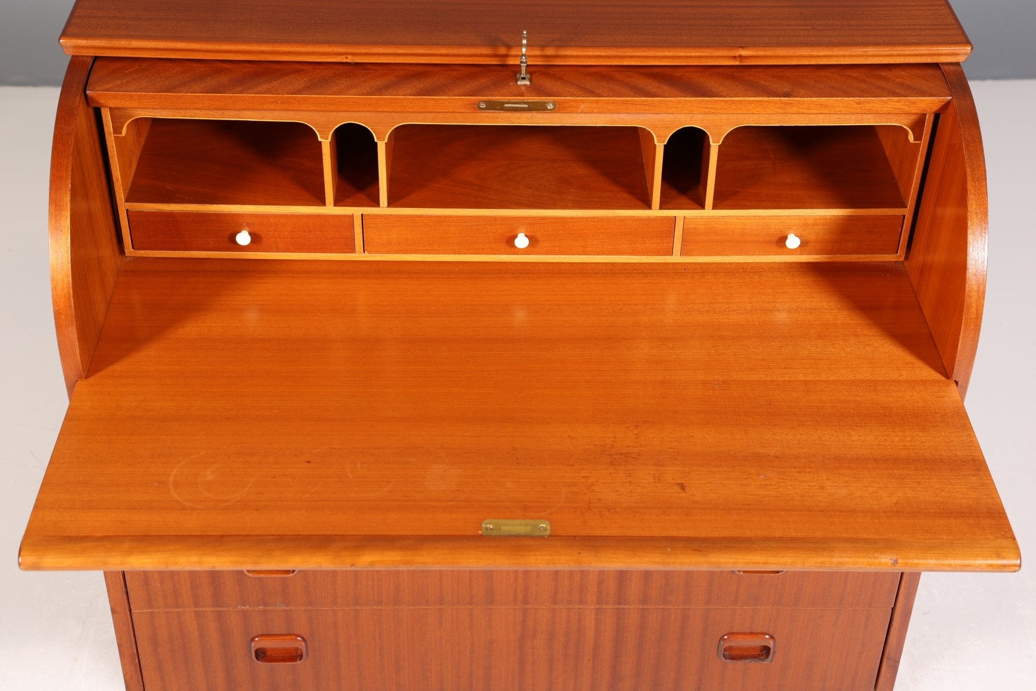 Wunderschöner Mid Century Rollladen Sekretär Danish Design Schreibtisch echt Holz Schrank