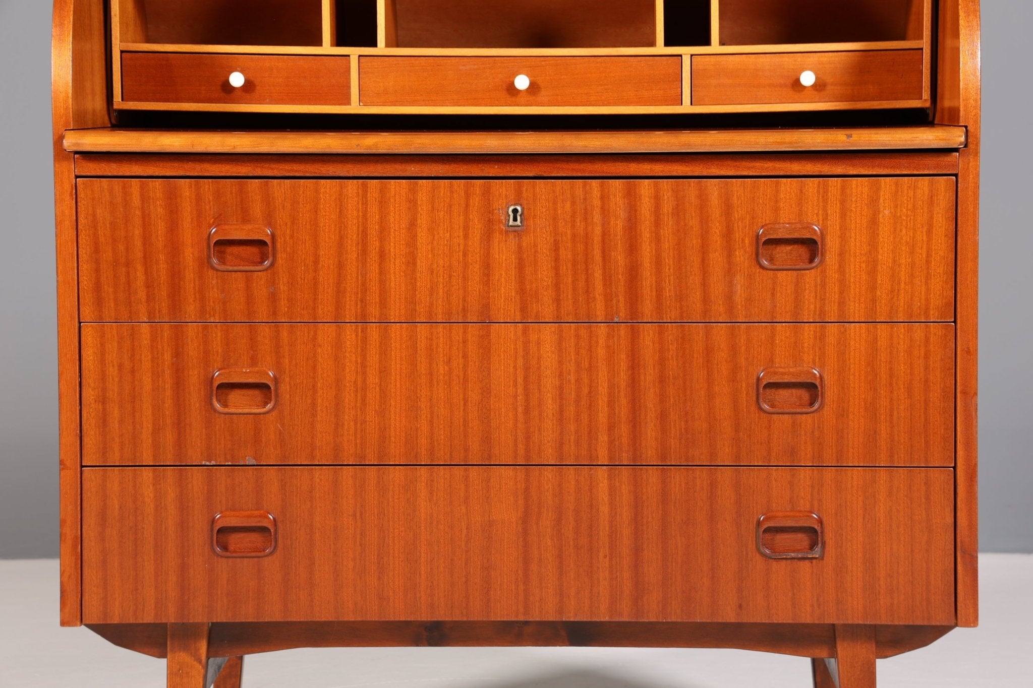 Wunderschöner Mid Century Rollladen Sekretär Danish Design Schreibtisch echt Holz Schrank