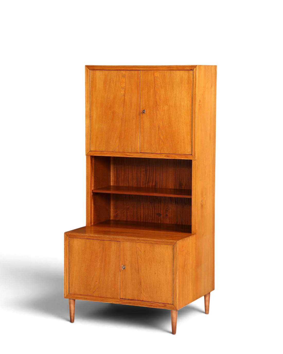 Schlichter Mid Century Schrank Danish Design Regal Retro Nussbaum 60s Bücherregal Buchablage