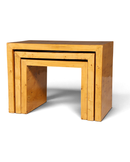 Stilvolle Art Deco Design Beistelltische Kult Birke 3er Satz