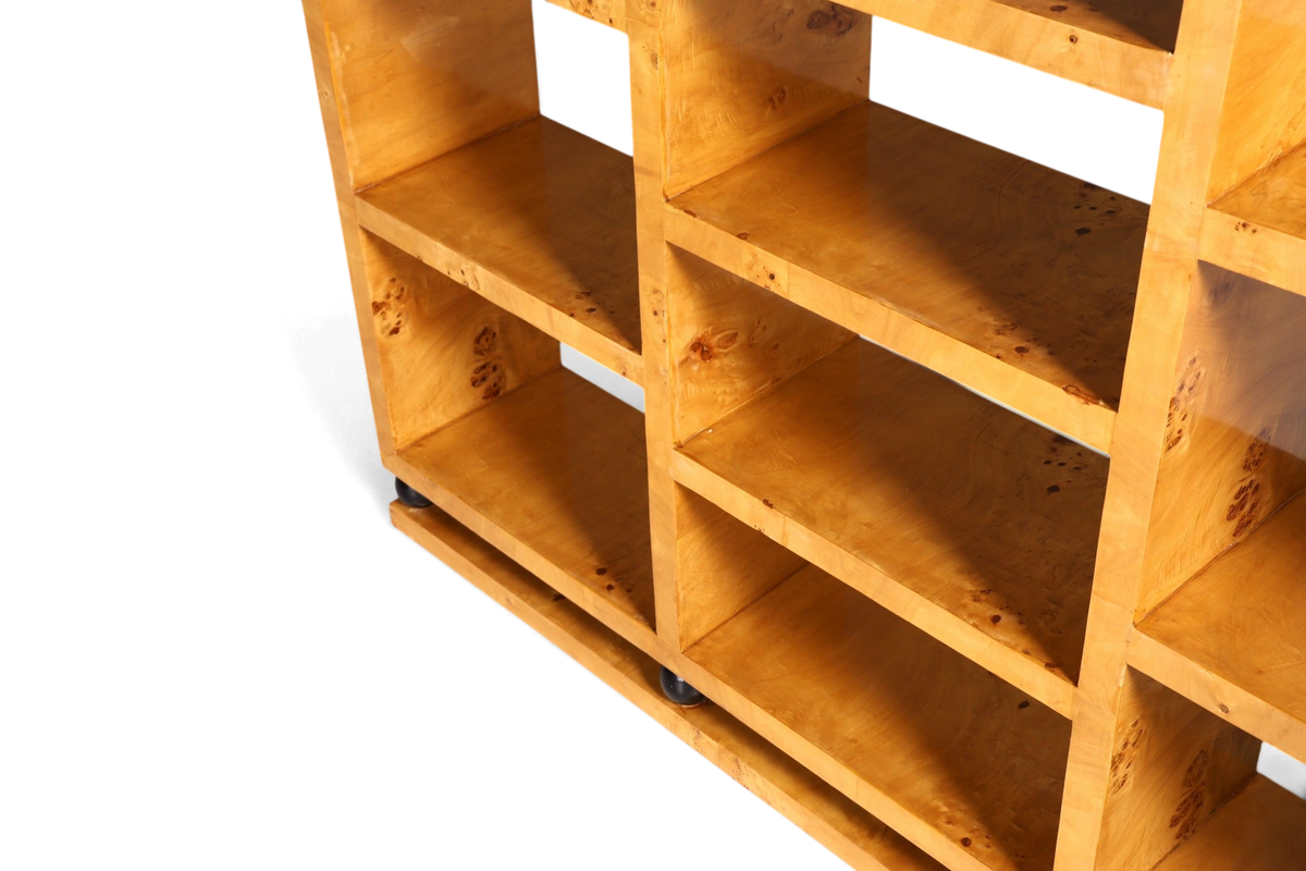 Edles Art Deco Design XXL Bücherregal Birke Luxus Möbel Schrank Kult Regal