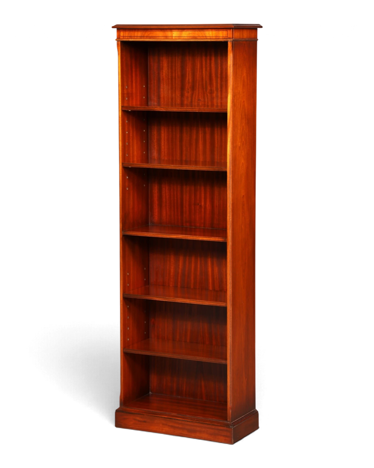 Original Bevan Funnell Reprodux English bookcase, mahogany shelving unit, bookcase, narrow vintage