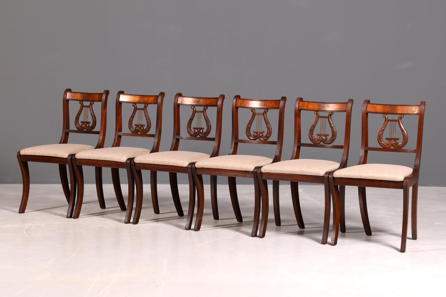 G211 Finish cm 6x Edle Englische Stühle Englisch Dining Chairs Antik 60er Jahre Regency Küchenstühle Stuhlset (Kopie 2)