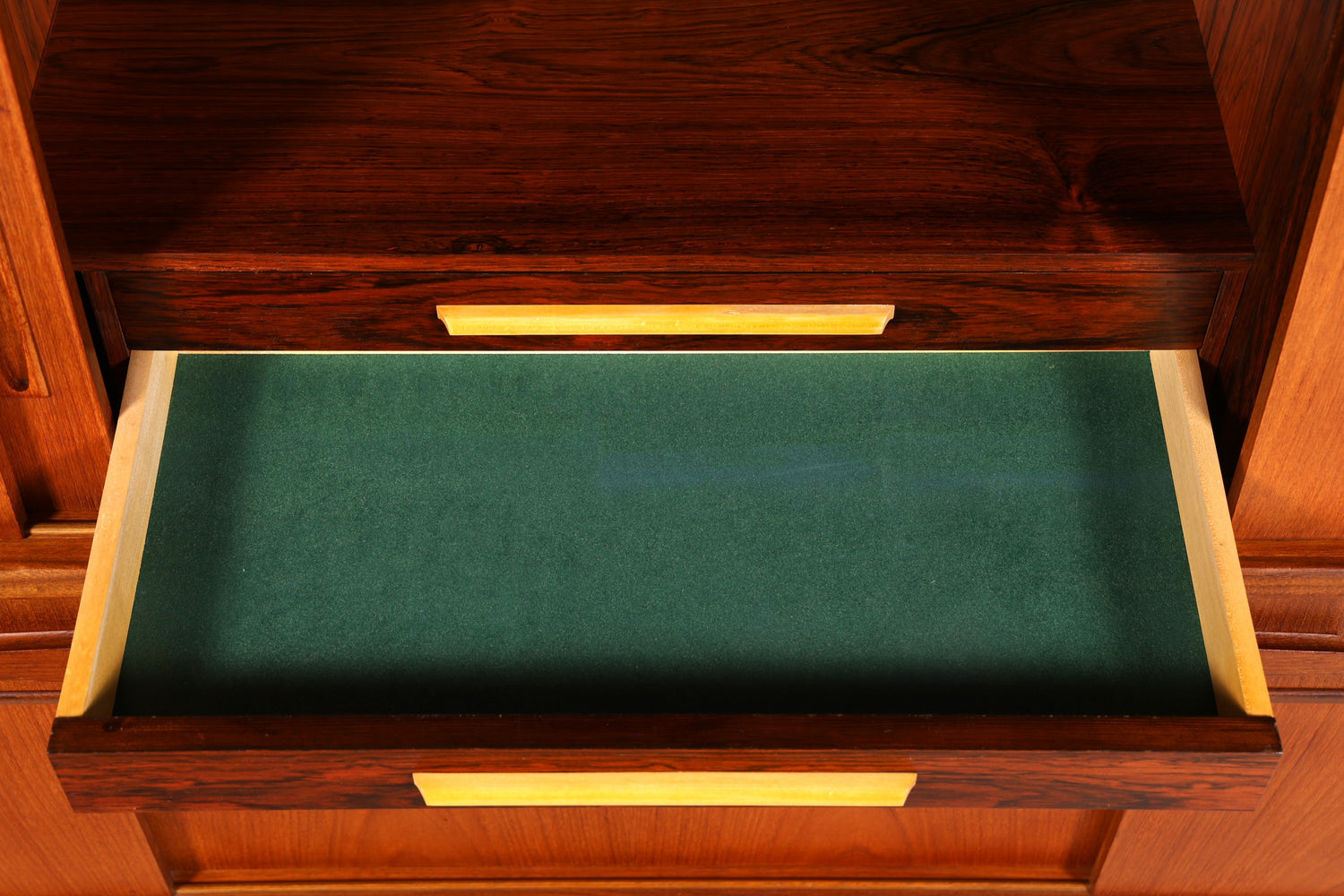 Magnifique buffet haut en teck du milieu du siècle, meuble original PAM Viby J., commode de bureau, meuble bar, années 1960