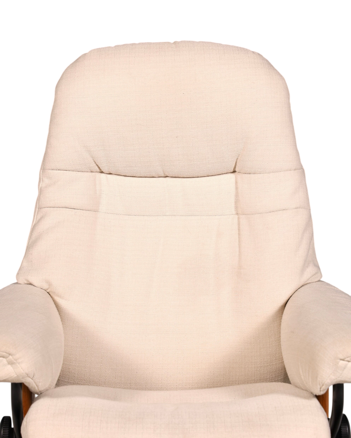 Hauptstadt Möblerei H843 Sessel in hellem Beige mit strukturiertem Stoffbezug und gepolsterter Rückenlehne