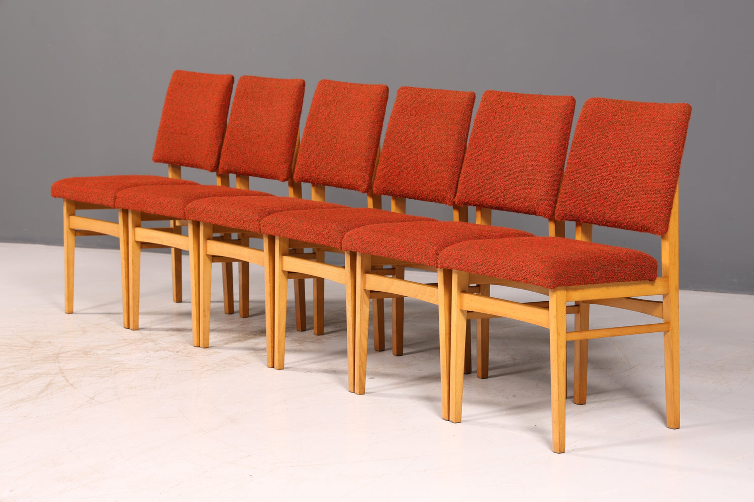 Edles 6er-Set Mid Century Esszimmerstühle Vintage Stuhl Set Küchenstühle Stuhlset Retro Polsterstuhl 60er