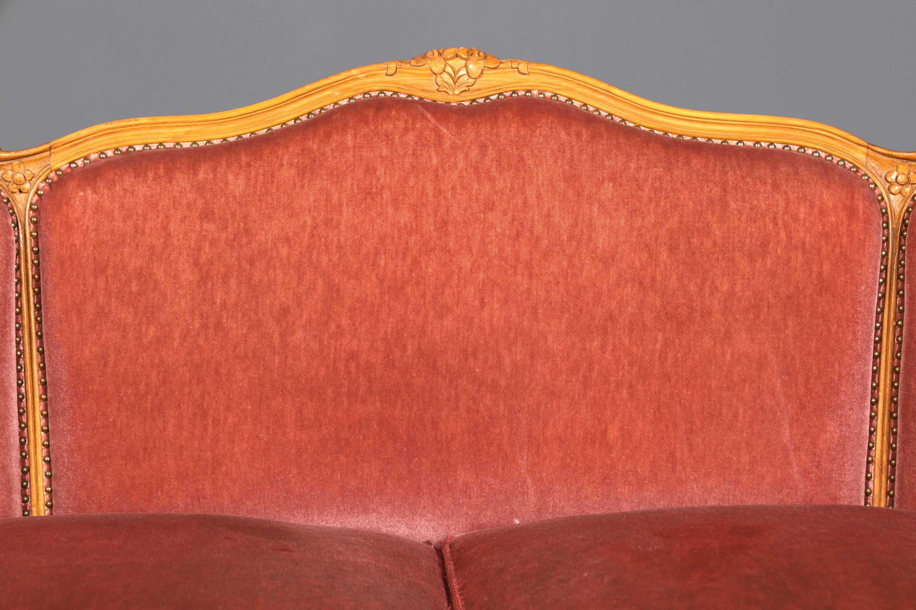 Magnifique canapé Chippendale, canapé de style baroque, tissu velours, méridienne 2 places