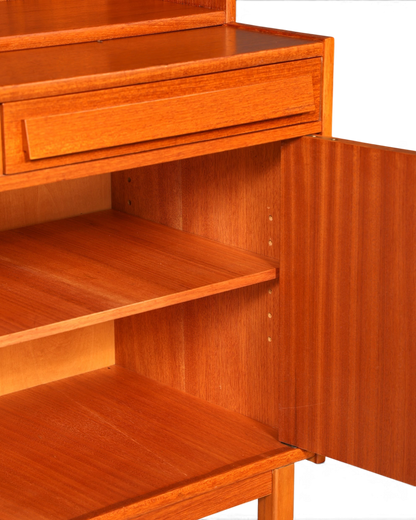 Traumhaftes Mid Century Regal Teak Holz Schrank Danish Design Retro Kommode Vintage Bücherregal 60er Jahre 1 von 2
