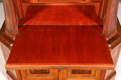 Wunderschöner Jugendstil Sekretär Vitrine Aufsatzschrank Nussbaum um 1900 Antik Schreibschrank Vertiko Vintage