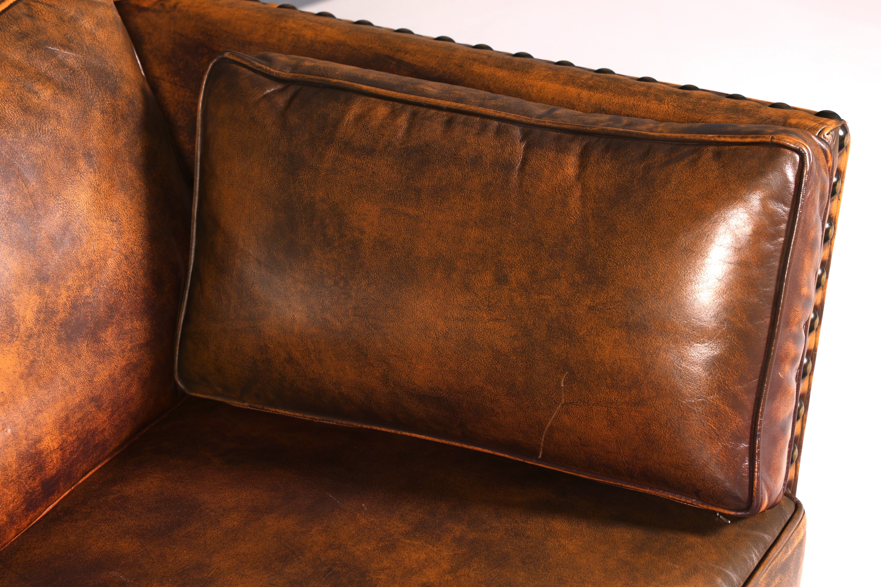 Wunderschönes Englisches Sofa im Knole Stil echt Leder Couch Englisch Polstersofa Antik Stil
