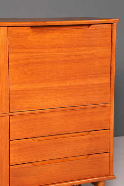 G046 Finish Wunderschönes Mid Century Highboard echt Holz Schrank Büro Kommode 60er Jahre