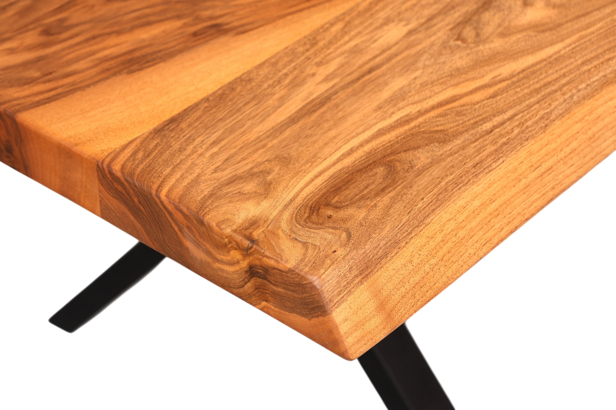 Wunderschöner Nussbaum Tisch 240cm-95cm Esszimmer Tisch Baumkanten Platte massiv Holz Küchentisch