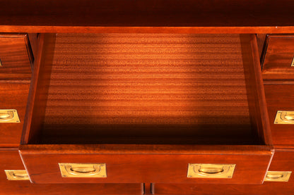 Beeindruckender Maritimer Vitrinenschrank Englischer Schrank echt Holz Bibliothek Englische Anrichte