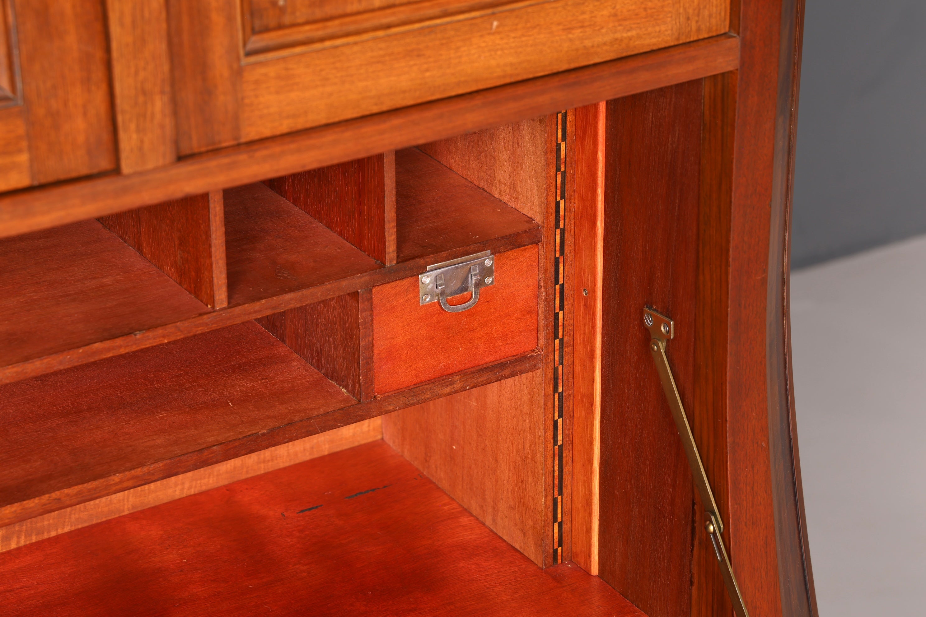 Wunderschöner Jugendstil Sekretär Vitrine Aufsatzschrank Nussbaum um 1900 Antik Schreibschrank Vertiko Vintage