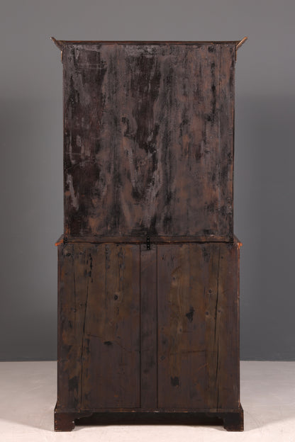 G224 Finish Wunderschöner Englischer Sekretär Büro Aufsatzsekretär Antik 60S Vitrinen Schrank UK (Kopie)