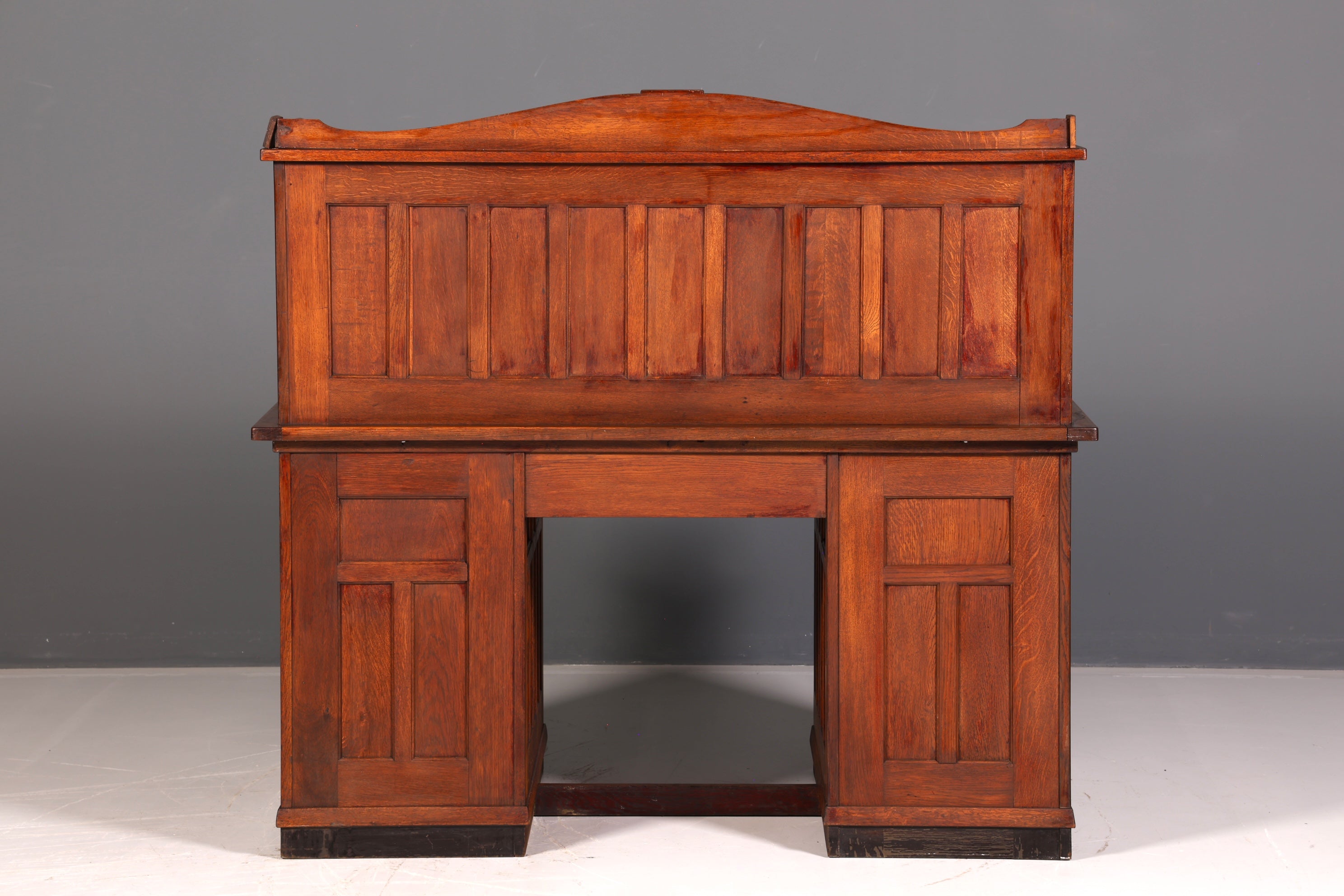 Magnifique secrétaire de style Bauhaus, bureau Art déco, secrétaire à rideau, antiquité vintage en chêne