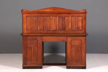 Magnifique secrétaire de style Bauhaus, bureau Art déco, secrétaire à rideau, antiquité vintage en chêne