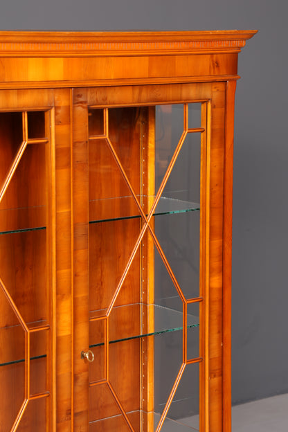Wunderschöne Original Heldense Vitrine Englische Eibe Bücherschrank Antik Stil Glasvitrine Buffet Bibliothek