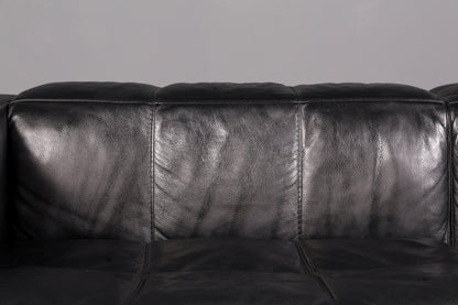 Edles MaxDivani Echtleder Sofa 3-Sitzer Designer Couch Italienisch Ledersofa Schwarz