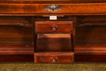 Wunderschöner Englischer Rollladen Schreibtisch Rolltop Desk Sekretär Antik echt Lederauflage Bürotisch Vintage