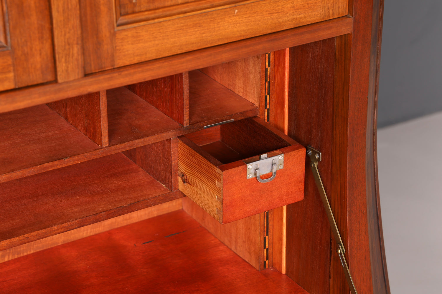 Wunderschöner Jugendstil Sekretär Vitrine Aufsatzschrank Nussbaum um 1900 Antik Schreibschrank Vertiko Vintage