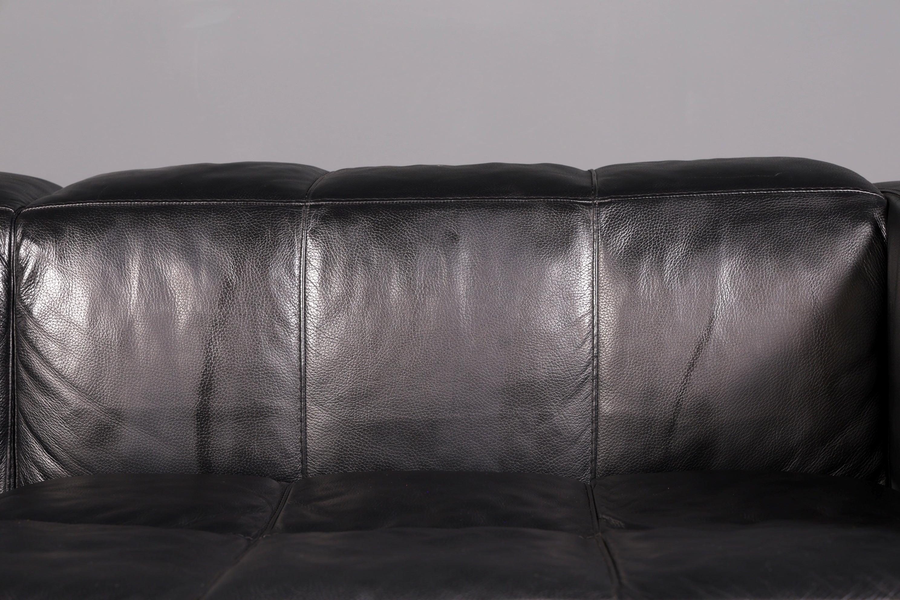 Edles MaxDivani Echtleder Sofa 3-Sitzer Designer Couch Italienisch Ledersofa Schwarz