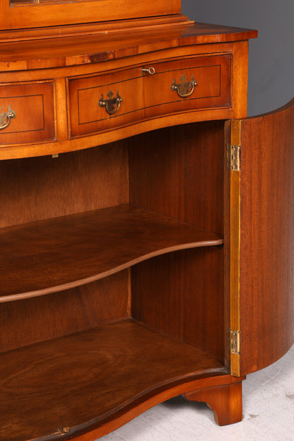 Wunderschöne Englische Vitrine Bücherschrank Eibe Aufsatzschrank Glasvitrine Buffet Sideboard Bibliothek