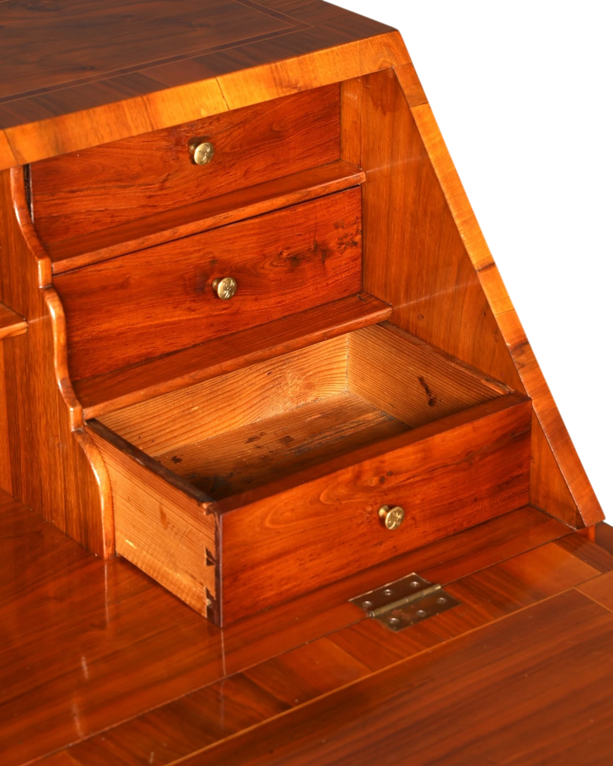 Hauptstadt Möblerei Barock Sekretär aus Holz mit Intarsien und Schubladen im Detail