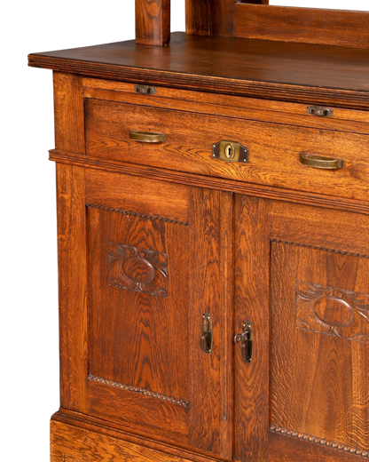 Wunderschönes Jugendstil Sideboard Antik Eiche Kredenz Buffet Anrichte Schrank Kommode
