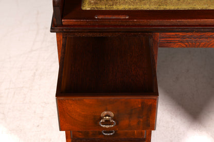 Wunderschöner Englischer Rollladen Schreibtisch Rolltop Desk Sekretär Antik echt Lederauflage Bürotisch Vintage