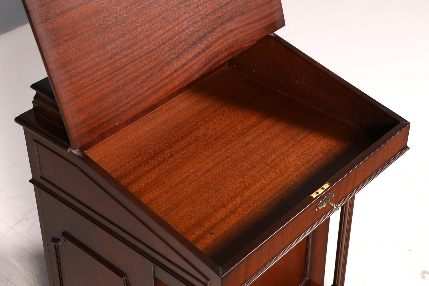 Wunderschöner Englischer Davenport Schreibtisch Desk Sekretär Lederauflage Kommode