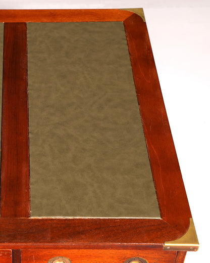 Élégant bureau maritime, coffre militaire anglais, bureau professionnel, office table