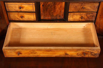 Wunderschöner Gründerzeit Sekretär Vertiko Nussbaum Highboard Louis Philippe Kommode Sekretär Schrank um 1880