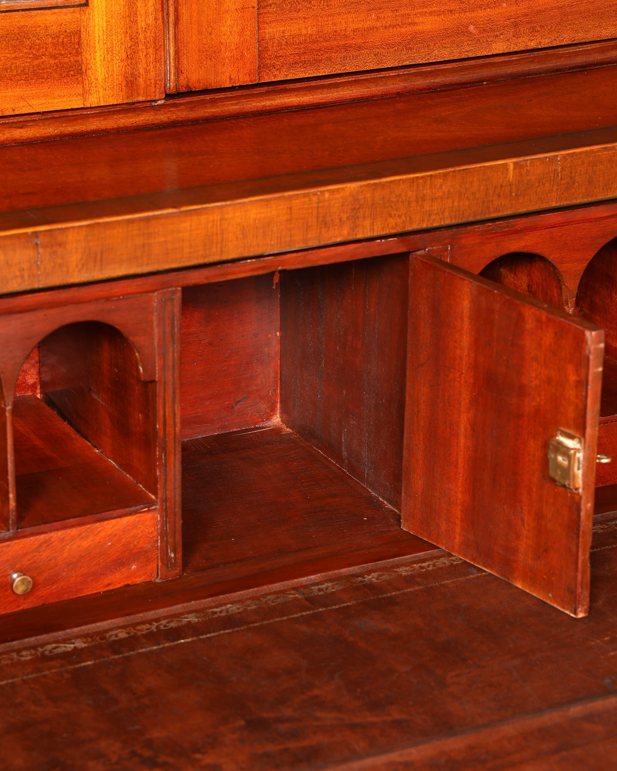 Magnifique secrétaire anglais à abattant avec partie supérieure, secrétaire ancien, bibliothèque vitrine en acajou, meuble de bureau, Royaume-Uni